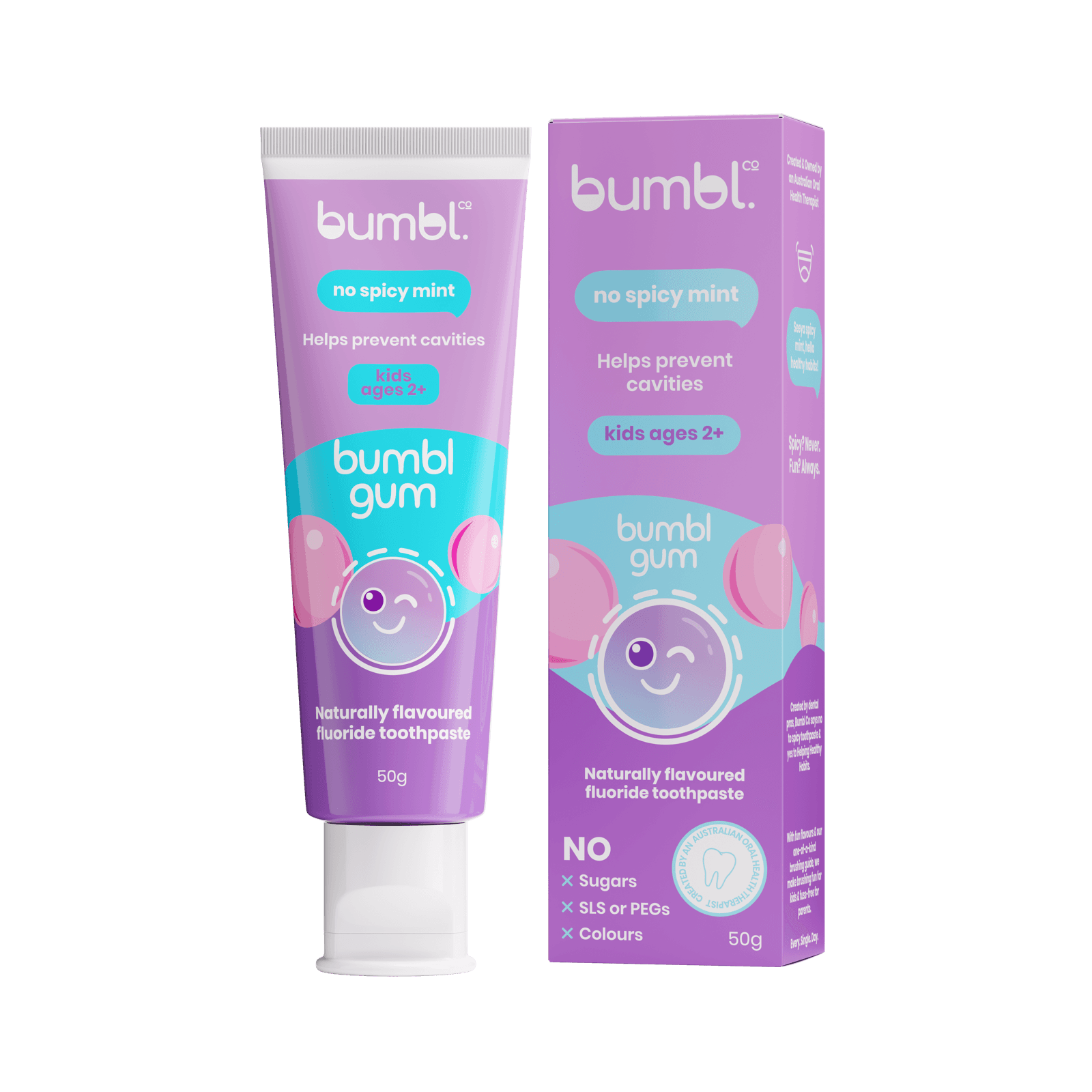 Bumbl Gum toothpaste tube and box