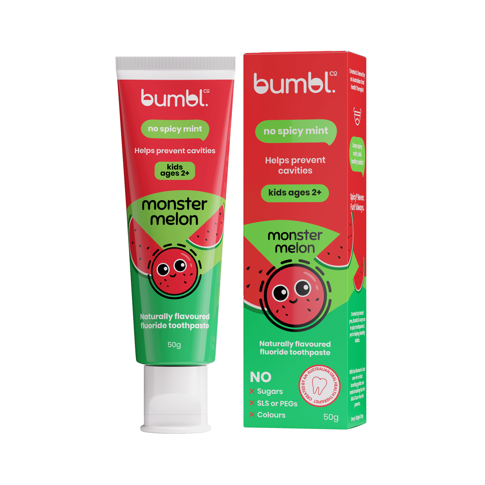 Monster Melon toothpaste tube and box