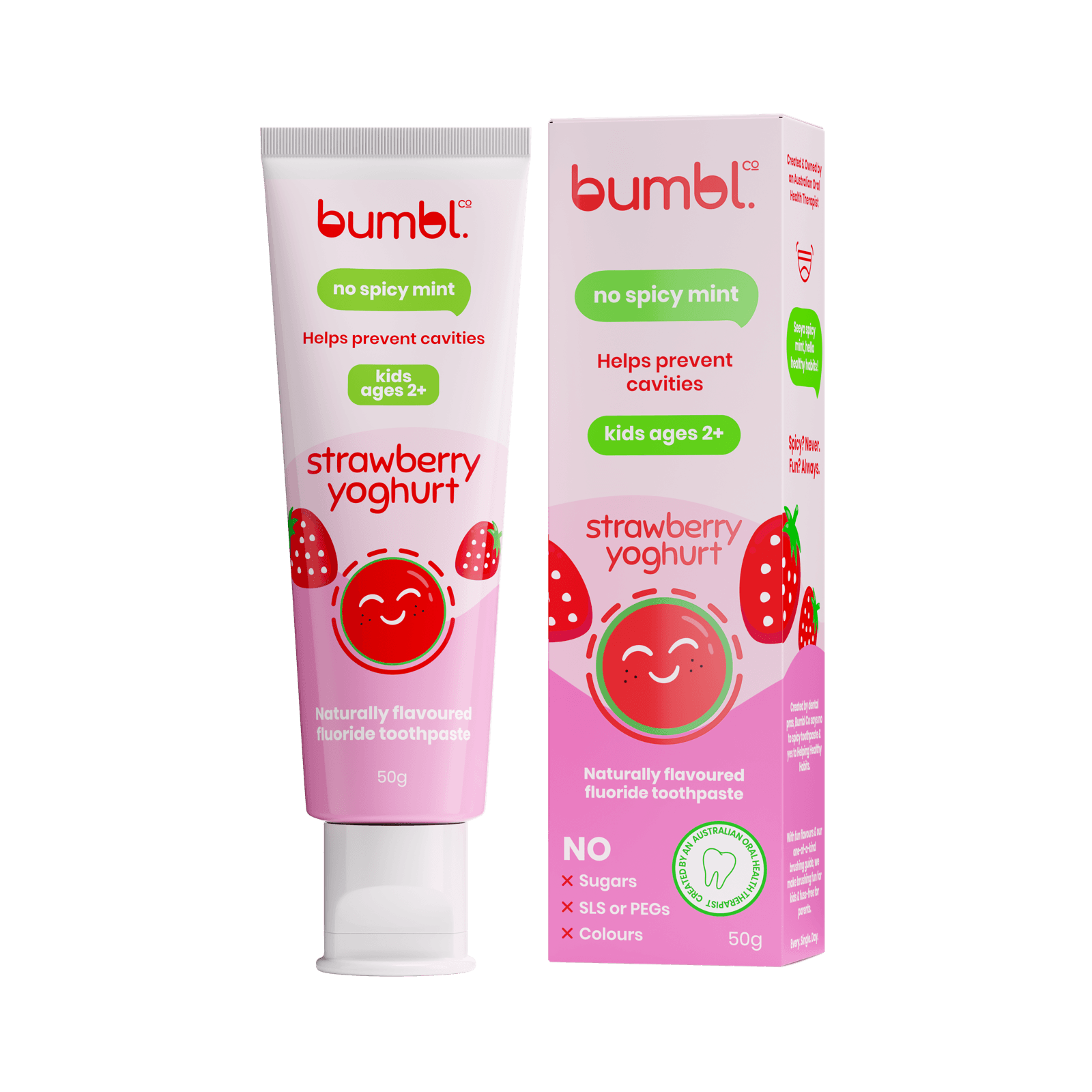 Strawberry Yoghurt toothpaste tube and box